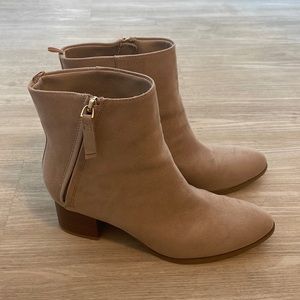 Beige Suede Ankle Boots